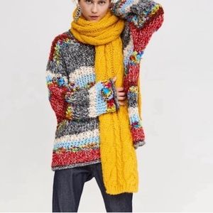 Zara Knit Pom Pom Sweater